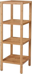 4-Tier Bamboo Standing Towel Shelf