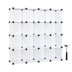Storage Furniture: Modular Storage Shelves White (Set of 16)