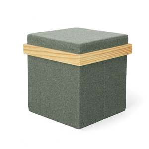 Mazie Tray Top Folding Ottoman - Olive Green