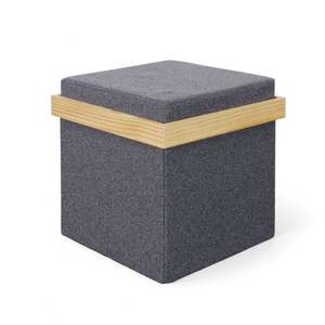 Mazie Tray Top Folding Ottoman - Dark Grey