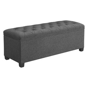 2 in 1 Storage Ottoman Bench Seat - Grey