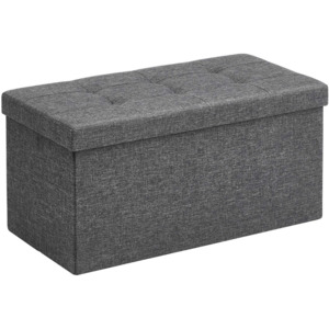 Storage Ottoman: Storage Ottoman Bench Fabric Medium - Grey