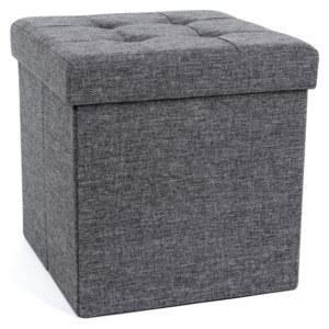 Storage Ottoman: Storage Ottoman Bench Seat Fabric Small - Grey