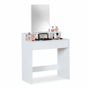 Aria Dressing Table with Mirror – White