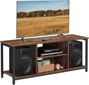 Vasagle: TV Cabinet 1.2m with Open Shelves - Rustic Brown