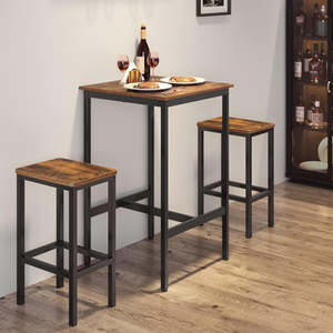 Vasagle: Miller Industrial Style Kitchen Bar Table Set