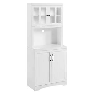 Cantrell Pantry with Framed Glass Door - White