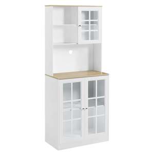 Pantry Cabinet: Braylen Pantry Cabinet with Large Countertop - White