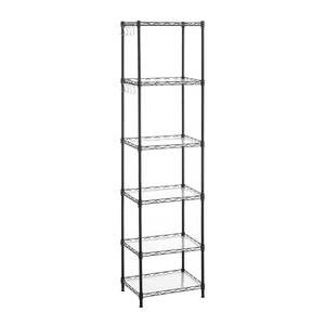 Fathers Day: 6 Tier Metal Storage Rack Shelf - Black