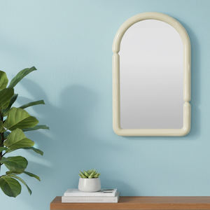 Gifts For Her: Alia Arched Framed Wall Mirror (100 × 60 cm) - Milk White