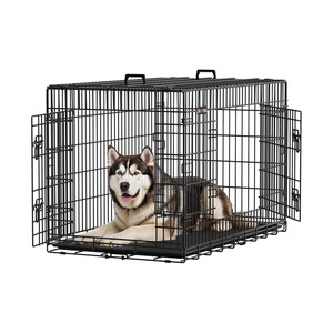 Pet Supplies: Dog Crate Cage Double Door Foldable XX-Large