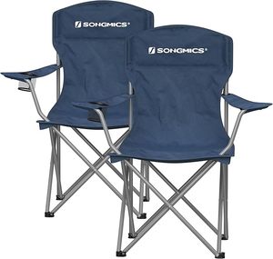 Spring Collection: Folding Outdoor Camping Beach Chairs – Blue (Set of 2)