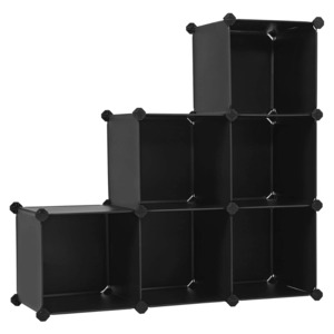 Storage Cubes 1: Modular Storage Shelves Black (Set of 6)