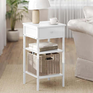 Bedside Table - White