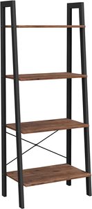 Kitchen Rack: Mariah 4 Tier Ladder Bookshelf - Hazelnut Brown