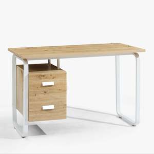 Computer Office Desk With 2 Drawers - Oak