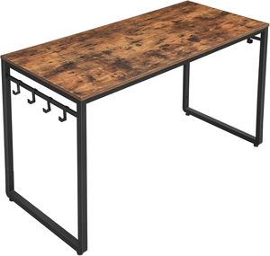 Office Computer Desk With Hooks 140 x 60 x 75 cm