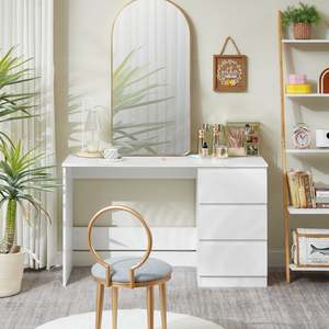 Nola Office Desk Dressing Table With 3 Drawers - White