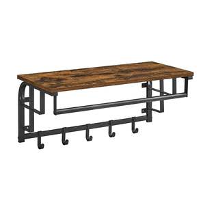 Wall Hooks Racks: Wall Mounted Coat Hook - Brown