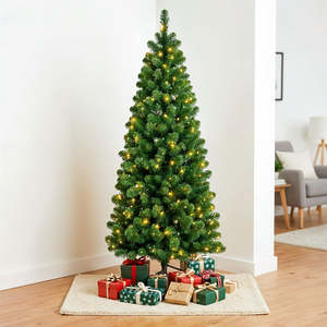 Christmas Tree: Sleek Fir Pre-Lit Christmas Tree - 150cm (5Ft)