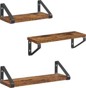 Wall Floating Shelves: Floating Shelf Wall Mounted Wall Shelves - Brown