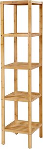 5-Tier Bamboo Storage Shelf - 33 x 33 x 146 cm