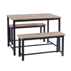 Industrial: Viera Dining Table Set - Light Oak
