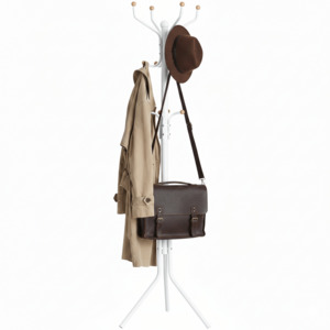 Wall Hooks Racks: Easton Coat Rack Stand - Cream