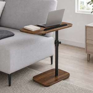 In Stock: Adjustable Side Table – Walnut