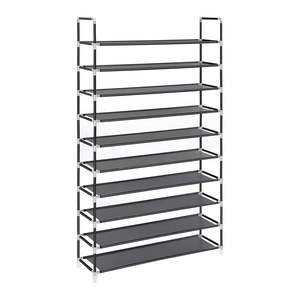 Pre Order: 10-Tier Shoe Rack Storage Organiser Holds up to 50 Pairs - Black