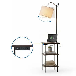 Arched Etagere Floor Lamp with Side Table Shelf