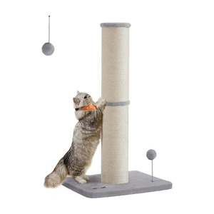 Pre Order: Cat Scratching Post 85cm with Spring Pompom - Grey