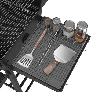 Space Essentials: Silicone Kitchen Mat with Tool Slots BBQ Grill Accessories