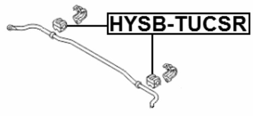 HYSB-TUCSR - REAR STABILIZER BAR BUSH (REINFORCED, WITH METAL BRACKET) D13.5