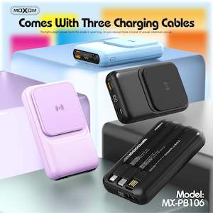 MOXOM MX-PB106 10000mAh Wireless 15W with 3 Cable Power Bank