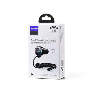 Car Charger: Joyroom JR-CL08 3-in-1 Wired Car Charger(Lightning)