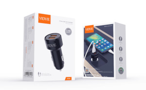 Car Charger: Vidvie Fast Car Charger CC518 2.4A Dual Port USB Charge