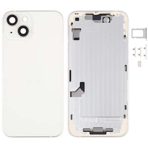 Iphone 14 Plus: No Logo Back Glass With Middle Frame Housing For iPhone 14 Plus White