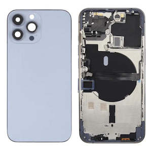 No Logo Back Housing iPhone 13 Pro Blue With OEM Small Parts & NFC