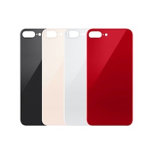 No Logo Back Glass For iPhone 8 Plus 5.5" White (Big Cam Lens Hole)