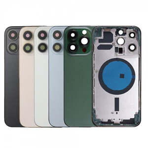 No Logo Middle Frame Back Housing With Glass For iPhone 13 Pro Blue