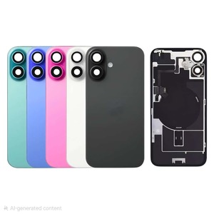 No Logo Back Glass With Bracket & NFC Flex iPhone 16 Plus Ultramarine