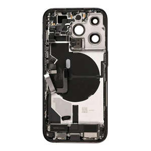 No Logo Back Housing iPhone 14 Pro Max Black With OEM Small Parts & NFC