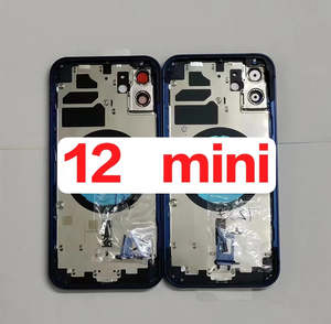 No Logo Middle Frame Back Housing With Glass For iPhone 12 Mini Black