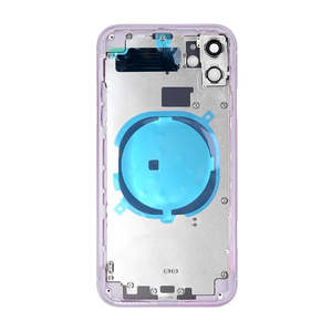 No Logo Middle Frame Back Housing With Glass For iPhone 11 Silver