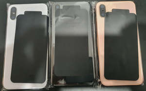 Iphone Xs Max: No Logo Middle Frame Back Housing With Glass For iPhone XS Max Rose Gold