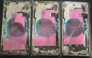 Iphone Xs Max: No Logo Back Housing For iPhone XS Max Silver With Small Parts