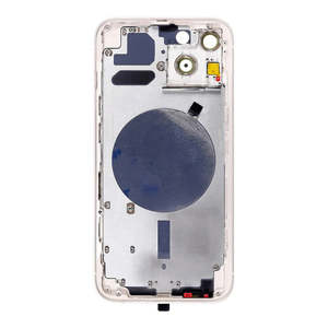 No Logo Middle Frame Back Housing With Glass For iPhone 13 Silver