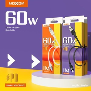 Cables: MOXOM Cable Premium PD 60W for Type-C to Type-C 1M Black MX-CB142