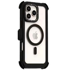 Adventure Magsafe Triple Layer Belt Clip Rugged Case For iPhone 15